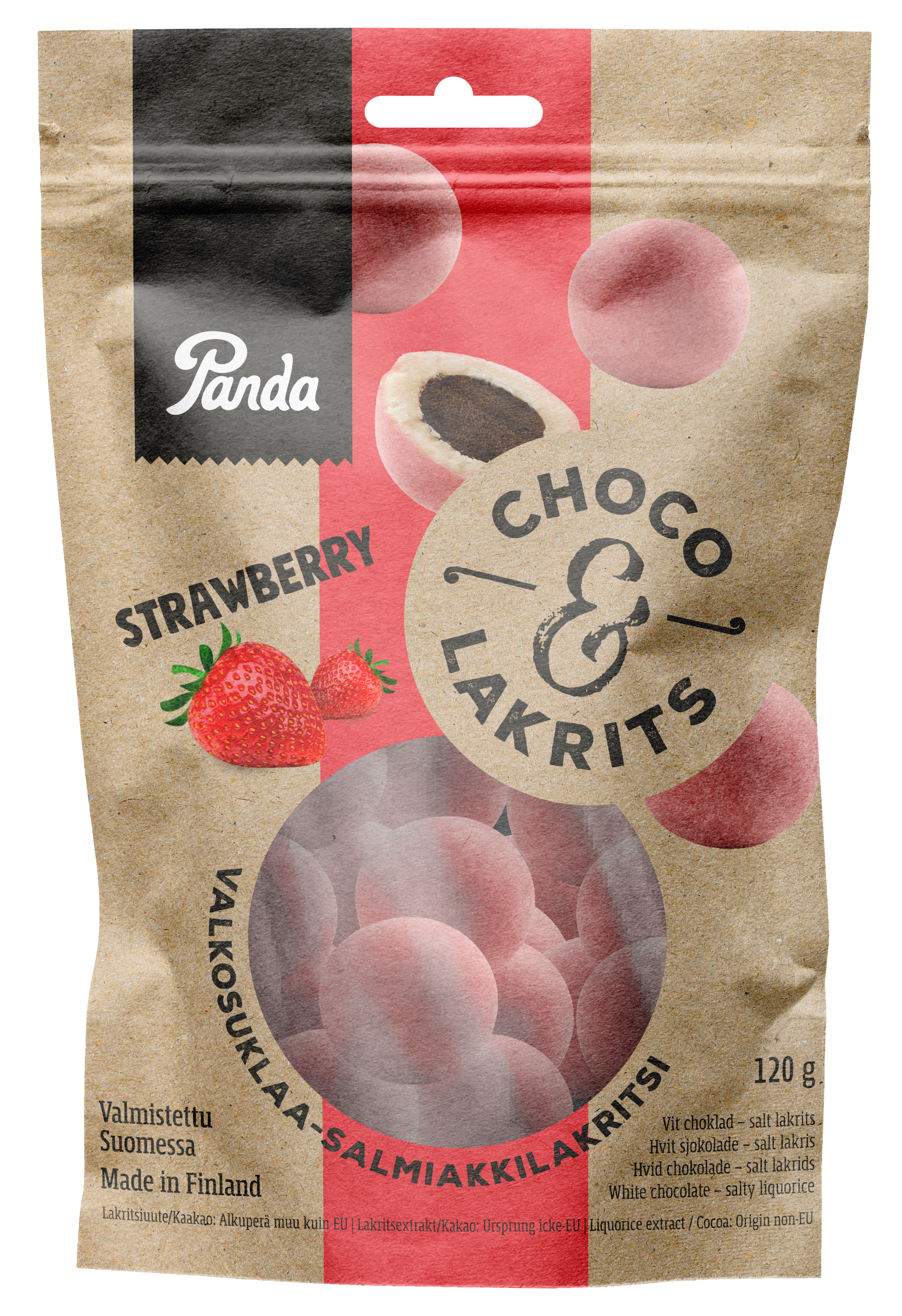 PANDA CHOCO & LAKRITS STRAWBERRY 14X120G - Nói Síríus - Með Íslendingum ...